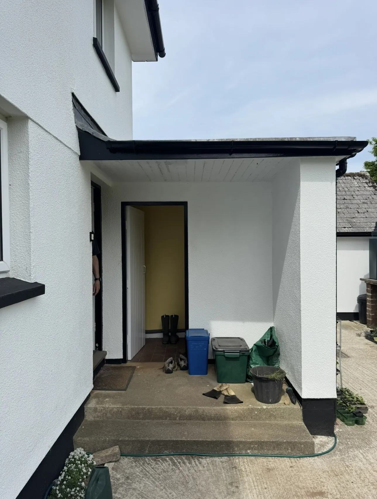 Proposed external wall position for the inverter and batteries before installation