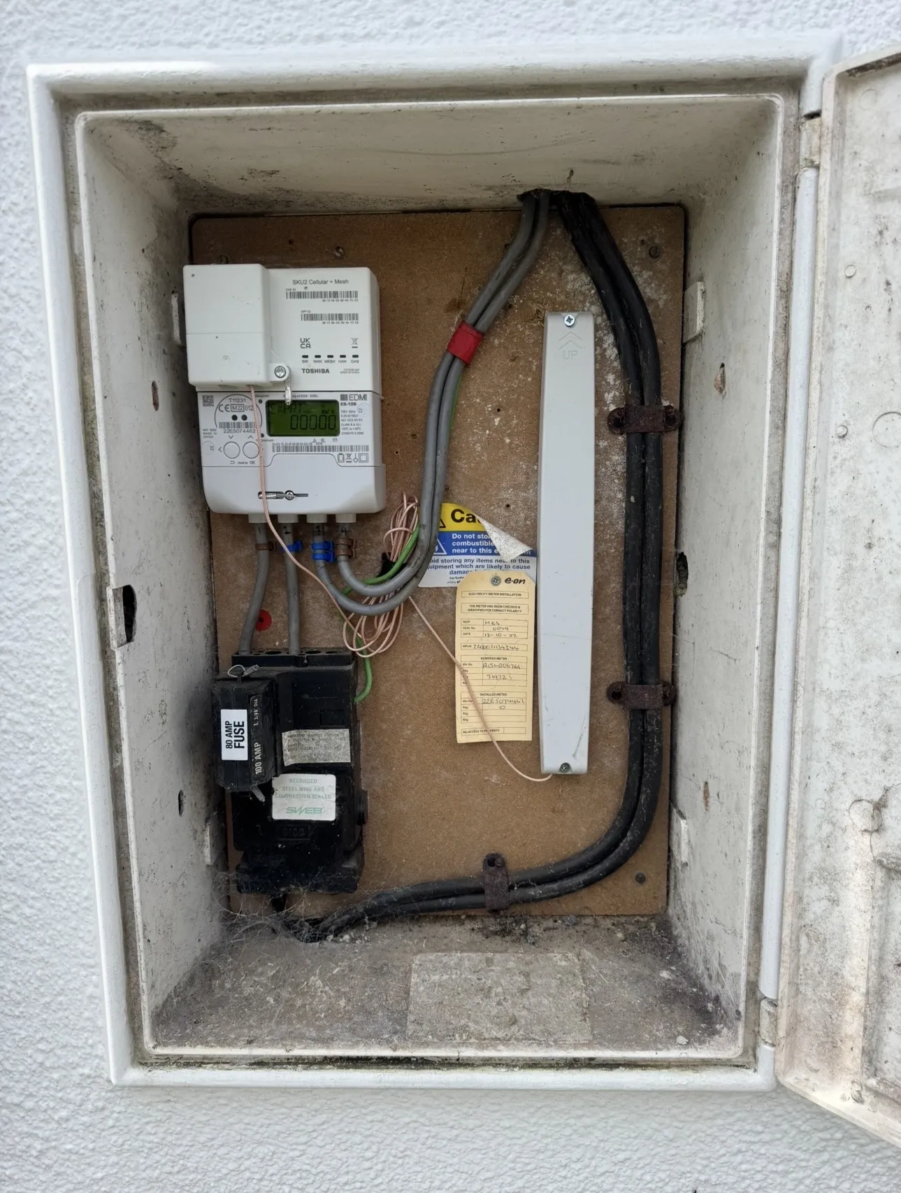 Electricity meter and incoming mains supply equipment
